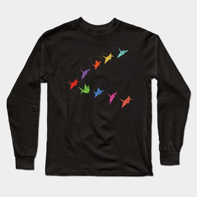 Paper Cranes Long Sleeve T-Shirt by CrissWild